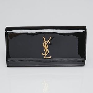 YSL
Black Patent Leather Cassandre Clutch Bag